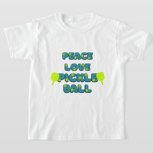 Pickleball Peace und Liebe mit blauer Schrift T-Shirt (Ablage )
