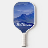 Pickleball personalisieren mit Name Blue Backgroun Schläger (Rückseite)