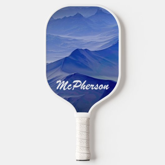 Pickleball personalisieren mit Name Blue Backgroun Schläger (Vorderseite)