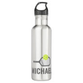 Pickleball Personalisiert Edelstahlflasche (Vorderseite)