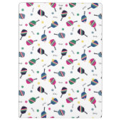 Pickleball Personalisiert Monogram Blue Green Pink Klemmbrett (Rückseite)