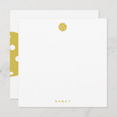 Pickleball Personalisiert Name Mustard Yellow Mitteilungskarte (Vorne/Hinten)