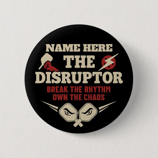 Pickleball Personalisierter Name The Disruptor Kno Button (Vorderseite)