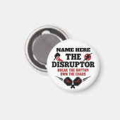 Pickleball Personalisierter Name The Disruptor Magnet (Vorderseite/Rückseite)