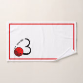 Pickleball Personalized Heart Red and White Handtuch (Handtuch)