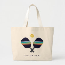 Pickleball Personalized Name Striped Paddles Blue