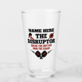 Pickleball Personalized Name The Disruptor Beer Glas (Vorderseite)