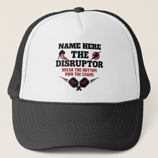 Pickleball Personalized Name The Disruptor Hat Truckerkappe (Vorderseite)