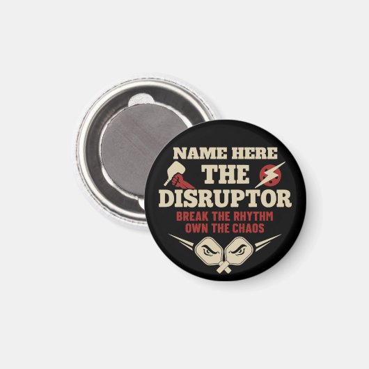 Pickleball Personalized Name The Disruptor Magnet (Vorderseite/Rückseite)