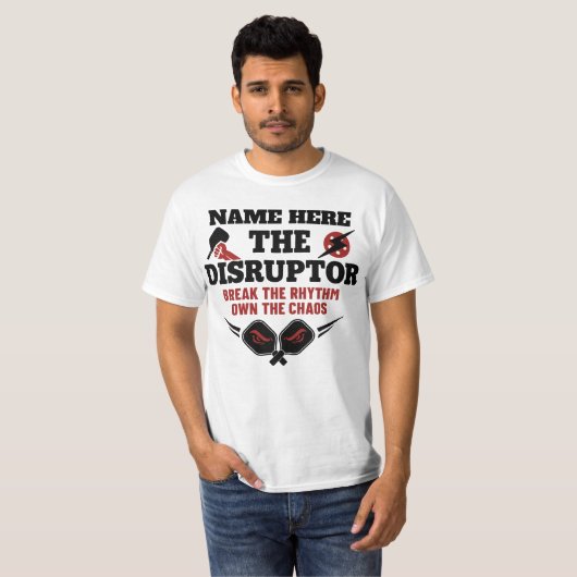 Pickleball Personalized Name The Disruptor T-Shirt (Vorne ganz)