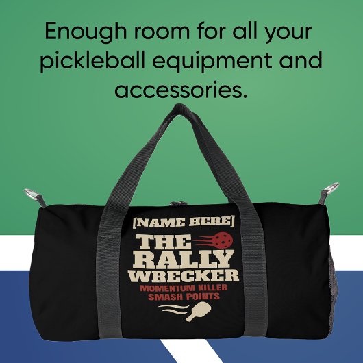 Pickleball Personalized Name THE RALLY WRECKER Duffle Bag