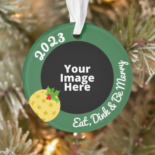 Pickleball Personalized Photo Christmas Ornament (Baum)