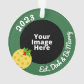 Pickleball Personalized Photo Christmas Ornament (Rückseite)