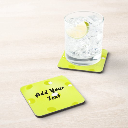 Pickleball Pickle Ball Yellow Customize Personaliz Getränkeuntersetzer (Rechte Seite)