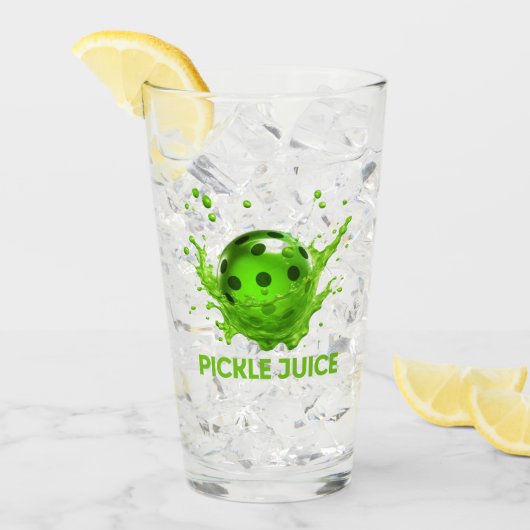 Pickleball "Pickle Juice" Glas (Vorderseite Ice)
