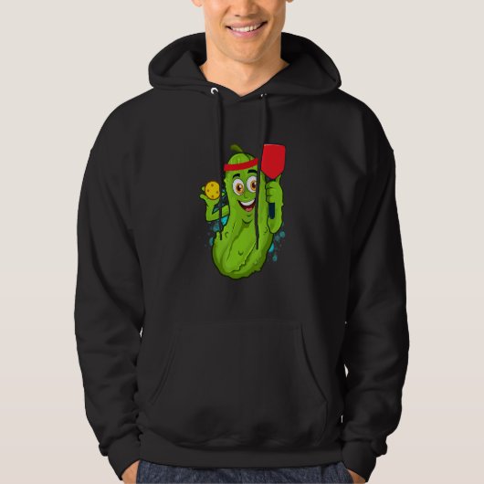 Pickleball Pickle Paddle Cucumber Player Vegan Hoodie (Vorderseite)
