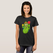 Pickleball Pickle Paddle Cucumber Player Vegan T-Shirt (Vorne ganz)