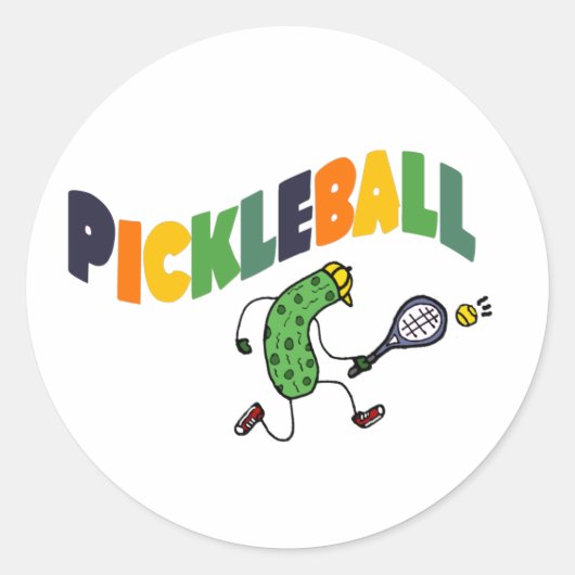 Pickleball Pickle Pickleball Pickleball Pickleball Runder Aufkleber (Vorderseite)