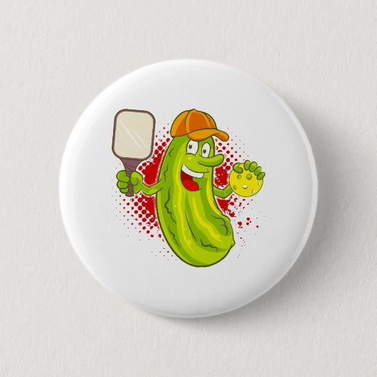 Pickleball Pickle Player Button (Vorderseite)