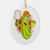 Pickleball Pickle Player Keramik Ornament (Rechts)