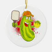 Pickleball Pickle Player Keramik Ornament (Vorne)