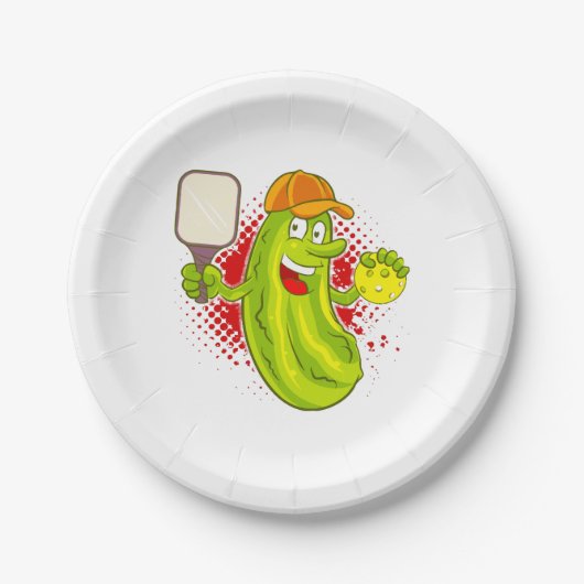 Pickleball Pickle Player Pappteller (Vorderseite)