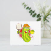 Pickleball Pickle Player Postkarte (Stehend Vorderseite)