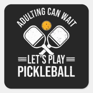 Pickleball Pickleball Player Hobby Eltern Quadratischer Aufkleber