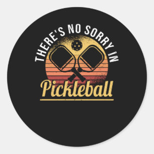 Pickleball Pickleball Player No Time Retro Runder Aufkleber