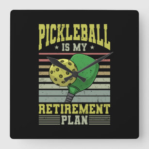 Pickleball - Pickleball Retirement Quadratische Wanduhr