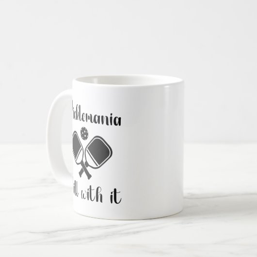 Pickleball Picklemania Dill mit lustigem Wortspiel Kaffeetasse (Vorderseite Links)