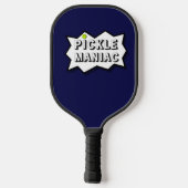 Pickleball PickleManiac Funny Comic Blau Pickleball Schläger (Rückseite)