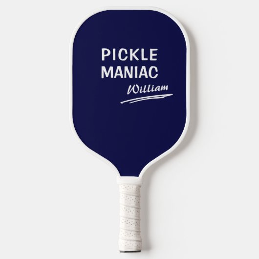 Pickleball PickleManiac Name Modern lustig Blau Schläger (Vorderseite)