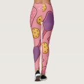 Pickleball Pink Paddle Muster Sportsndige Leggings (Rückseite)