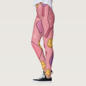 Pickleball Pink Paddle Muster Sportsndige Leggings (Links)