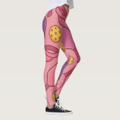 Pickleball Pink Paddle Muster Sportsndige Leggings (Rechts)