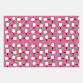 Pickleball Pink White Green Pickleball Party Geschenkpapier Set (Vorderseite 3)