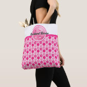 Pickleball Pink & White Pickleballs Personalisiert Tasche (Von Nahem)