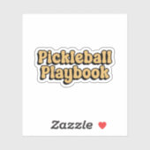 Pickleball Playbook Yellow Retro Typografie Aufkleber (Blatt)