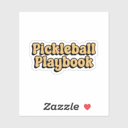 Pickleball Playbook Yellow Retro Typografie Aufkleber (Blatt)