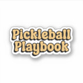 Pickleball Playbook Yellow Retro Typografie Aufkleber (Vorderseite)