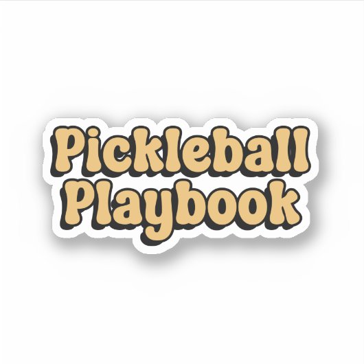 Pickleball Playbook Yellow Retro Typografie Aufkleber (Vorderseite)