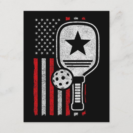 Pickleball Player - American Flag Pickleball - Bil Begleitkarte (Vorderseite)
