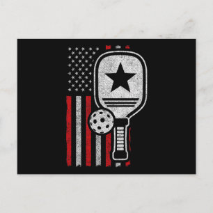 Pickleball Player - American Flag Pickleball - Bil Feiertagspostkarte