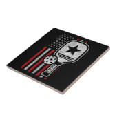 Pickleball Player - American Flag Pickleball - Bil Fliese (Seite)