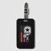 Pickleball Player - American Flag Pickleball - Bil Gepäckanhänger (Vorderseite Vertikal)