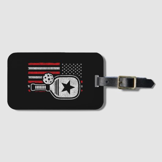 Pickleball Player - American Flag Pickleball - Bil Gepäckanhänger (Vorderseite (Horizontal))