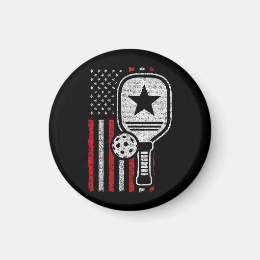 Pickleball Player - American Flag Pickleball - Bil Magnet (Vorne)