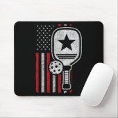Pickleball Player - American Flag Pickleball - Bil Mousepad (Mit Mouse)