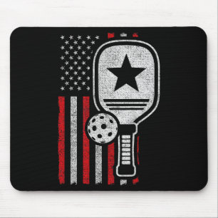 Pickleball Player - American Flag Pickleball - Bil Mousepad